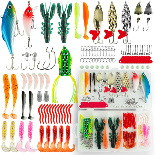 104pcs Fishing Tackle Set: Premium All-Water Column Lure Collection