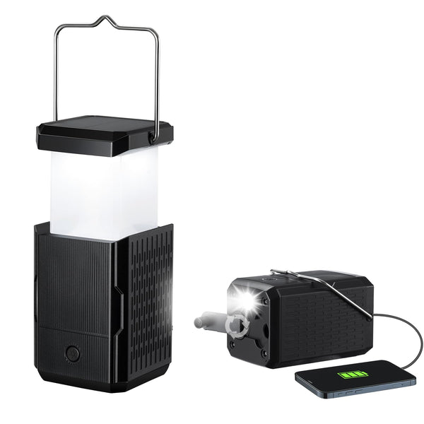 2 Pack Camping Lantern Rechargeable Hand Crank & Solar Camping Lights