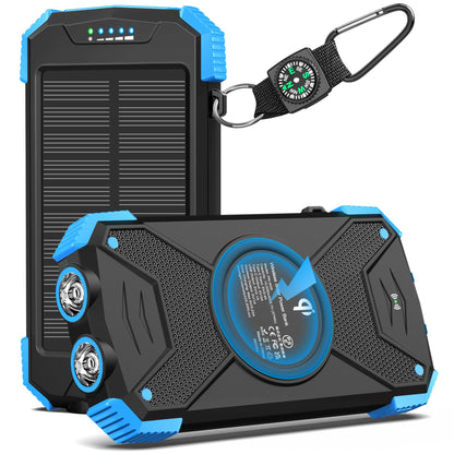 BLAVOR Solar Charger Power Bank 10,000mAh, Portable Wireless Charger