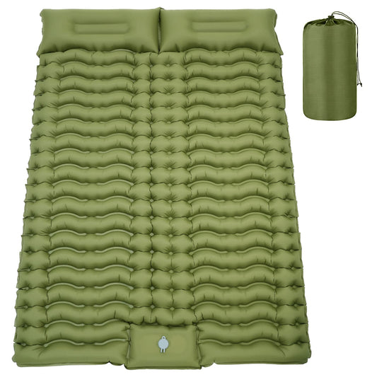 Double Sleeping Pad for Camping 4" Thickness Self Inflating